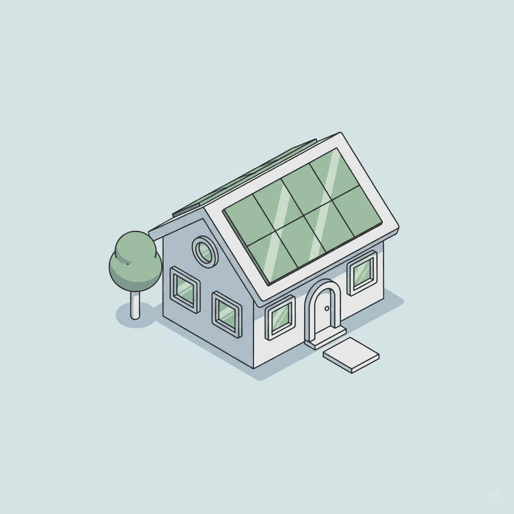 House with solar ai generated